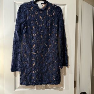 Elegant Navy Lace Dress - WAYF size XS